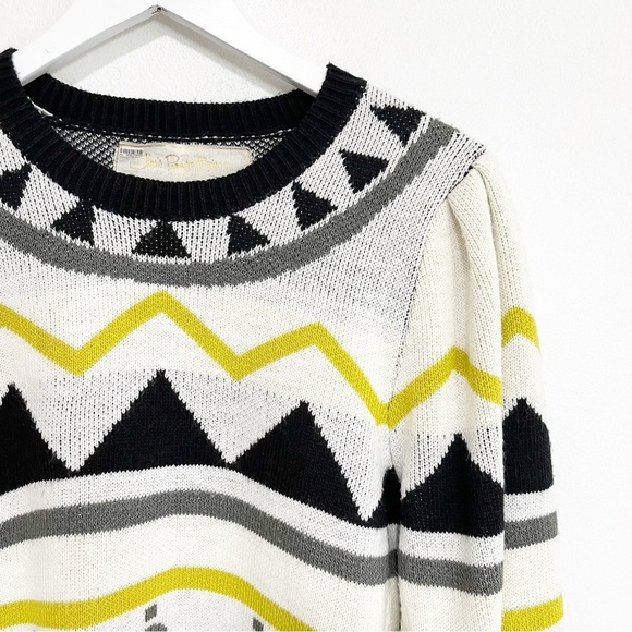 BOGO! Jen's Pirate Booty Aztec Geometric Puff Sleeve Sweater Size XS/S - Picture 3 of 7